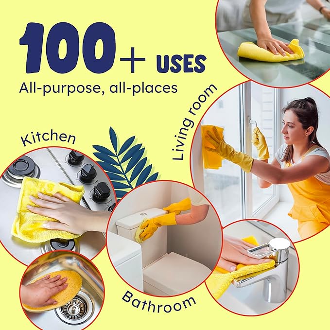 Originally Yellow Lemon Vinegar All Purpose Cleaning Spray | Distilled Cleaning Vinegar | Plant-Derived All Purpose Cleaner | Living Room Bathroom &amp Kitchen | 3 Pack