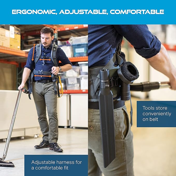 Powr-Flite BP10P ComfortPro Premium Backpack Vacuum 10 Quart Canister Capacity Corded Vacuum Cleaner Commercial Grade Bagged