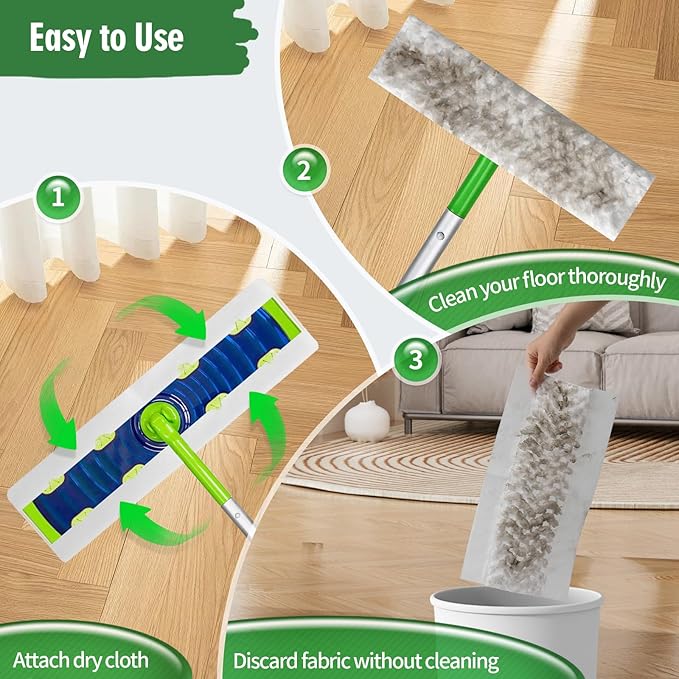 Heavy Duty Dry Sweeping Cloths Compatible with Swiffer Sweeper XL Mop Sweeper X-Large Dry Cloth Refills for Floor Mopping and Cleaning Disposable Pet Dry Pads Refills 80 Count