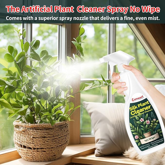 Silk Plant Cleaner Spray No Wipe Artificial Plant Cleaner and Silk Flower Cleaner Spray Silk Flower Cleaner Spray No Wipe Spray Away Dust Remover Drips Dry Faux Plant Spot16.91 Fl oz