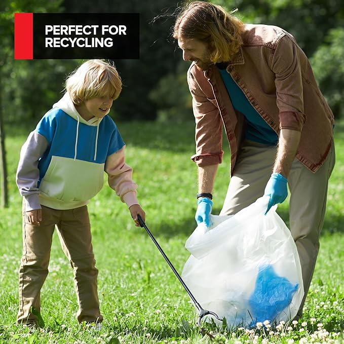 Stock Your Home 55-60 Gallon Clear Trash Bags (150 Pack) – Disposable Leak-Resistant Garbage Can Liners for Office Bathroom Deli Produce Dog Poop Cat Litter