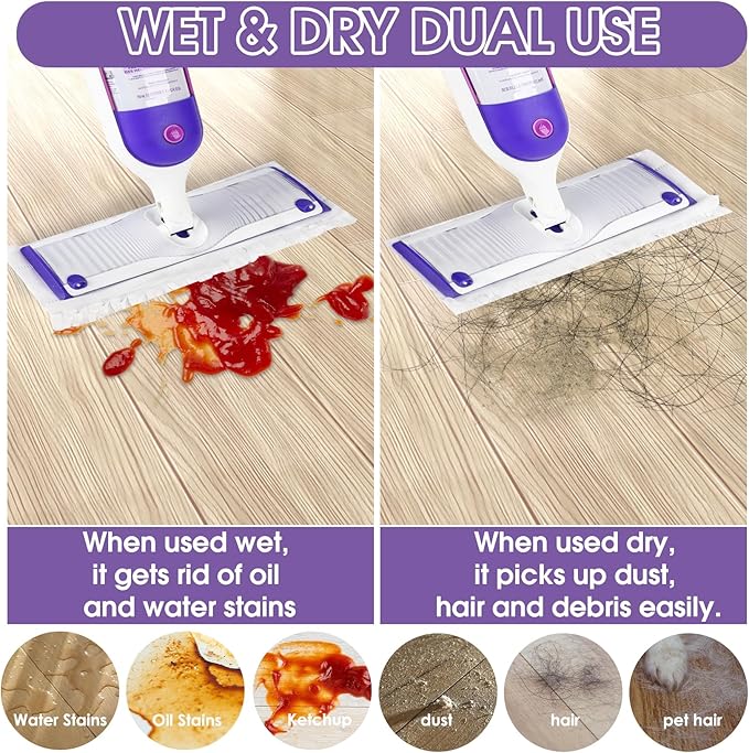 Cleaning Cloths 30-Pack Disposable Power Mop Pads Refills Compatible with Swiffer Power Mop Refills Thickened Replacement for Swiffer Wet Pads RefillNon-Washable&ampNon-Chemical&ampUnscented