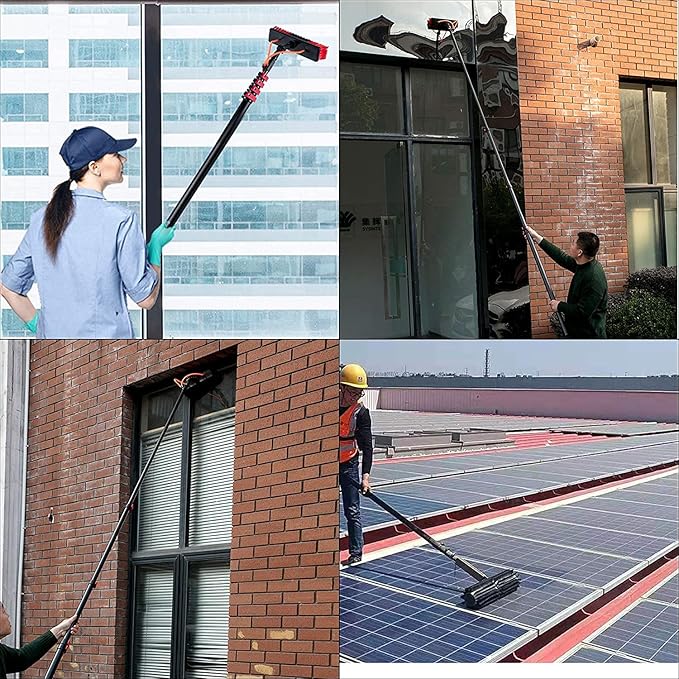 3.610.8M Telescopic Glass Cleaning Pole Multipurpose Water Spray Brush Extendable Cleaner Solar Panel Cleaning Kit9M