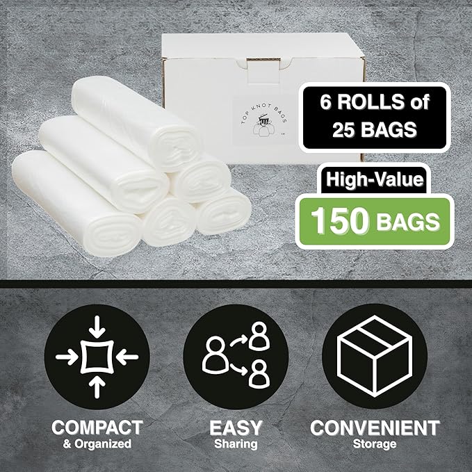 45 Gallon Garbage Trash Bag 40X48 Clear 150 Count Can Liner Bulk 40 Gallon 41 Gallon 42 Gallon 44 Gallon Made in USA