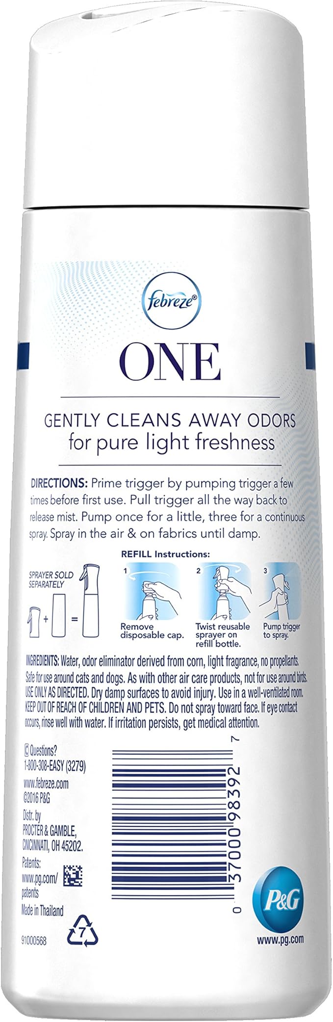 Febreze One Fabric and Air Mist Refill Mandarin Scent 10.1 Ounce