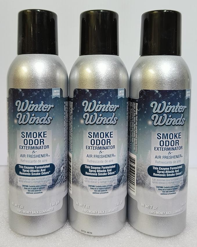 Smoke Odor Exterminator 198 gm/ 7 oz Large Spray Winter Winds 7oz Can 3 Pack. Assorted