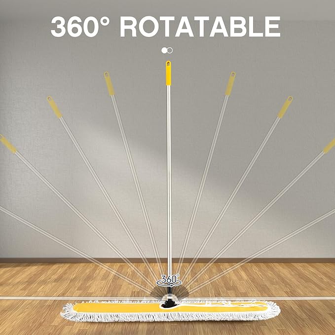 Suclain 2 Pack Dust Mop 43 36 Commercial Dust Mop Floor Sweeper Adjustable Sweeper Mop Dust Mops Industrial Mops Broom with Long Handle for Floor Cleaning Hardwood Tiles Marble Floors(43 Inch)