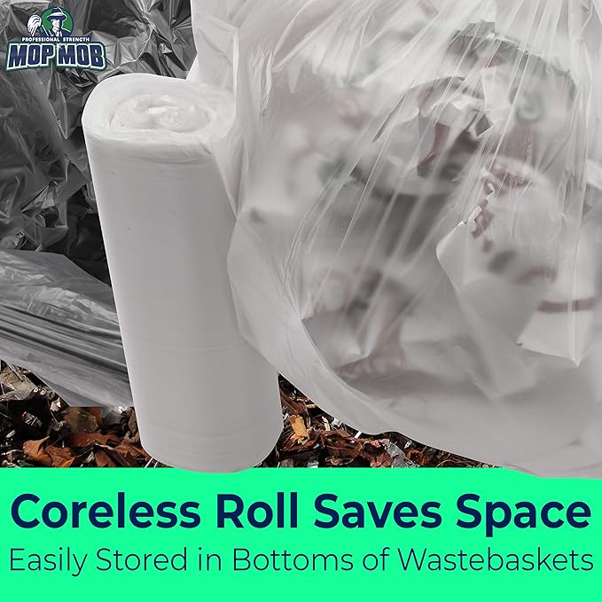 Space-Saving Trash Can and 4 Gal. Leak-Proof Liners Combo 4Pk. Small Black Plastic Wastebasket and Clear Bags Great for Bathroom Kitchen or Office. Garbage Bin Fits Under Most Desks and Cabinets