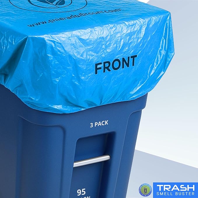 Trash Can Smell Eliminator Cover Odor Eliminating Bag Lemon Scented Durable Chemical Free 95 Gallon 3 Pack