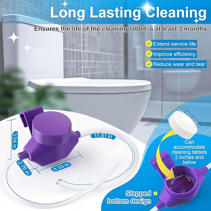 Meonum 2 Pack Toilet Cleaner System Automatic Toilet Cleaner Self Cleaning Bathroom Water Tank System for Automatic Remove Stains Mark Odors from Water Tank Septic Upgraded Version