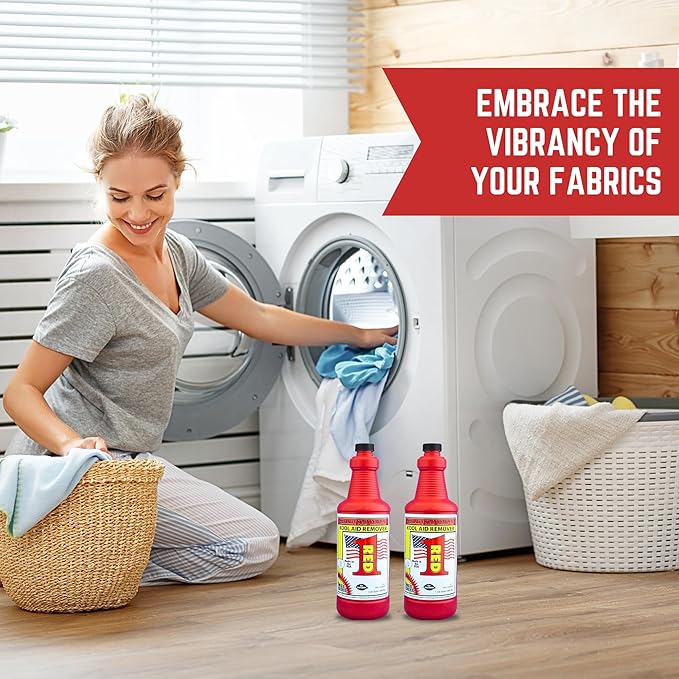 Pro's Choice Fabric Stain Remover Red 1 - Stain Remover on Synthetic Food Colors/Dyes - Carpet &amp Couch Stain Remover - Red Wine Stain Remover for Clothes Laundry - Red Stain Removal (2 Pack 32 fl