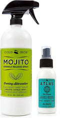 Cold Iron Wrinkle Release Spray for Clothes. 32 fl oz. Citrus Mint &amp Atlas Travel Size 3 fl oz Sea Breeze. Fast Easy to Use Ironing Alternative. Spray Smooth Hang. Award Winning