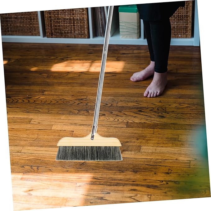 Generic Solid Wood Bristle Broom Home Bristle Broom Tile Surface Balcony Outdoor Heavy Duty Household Kitchen Soft Hardwood Floor Wooden