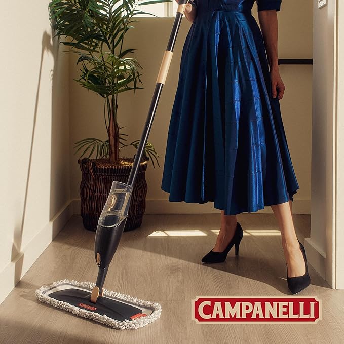 CAMPANELLI Pro Series Spray Mops for Floor Cleaning - Long-Lasting Durable Microfiber Mop with 2 Easy Glide Pads &amp Solution Tank for Hardwood Laminate Tile and Vinyl Floors | 19 Wide