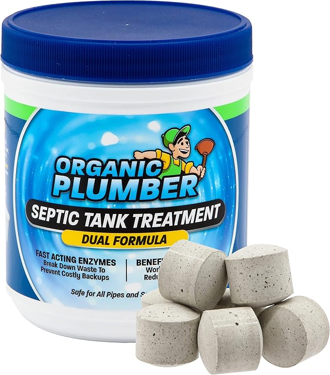 Septic Tank Cleaner Treatment Bacteria x Natural Enzyme Flushable Bio Tabs Rid Sewage Waste &amp Clean Field System 1 Year of Tablets
