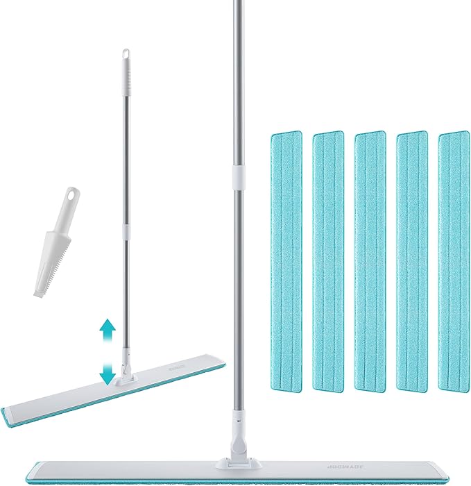 JOYMOOP 36 Inch Commercial Dust Mop for Hardwood Floors Heavy Duty Industrial Wet Dry Mops with Telescopic Handle Includes 5 Microfiber Mop Pads
