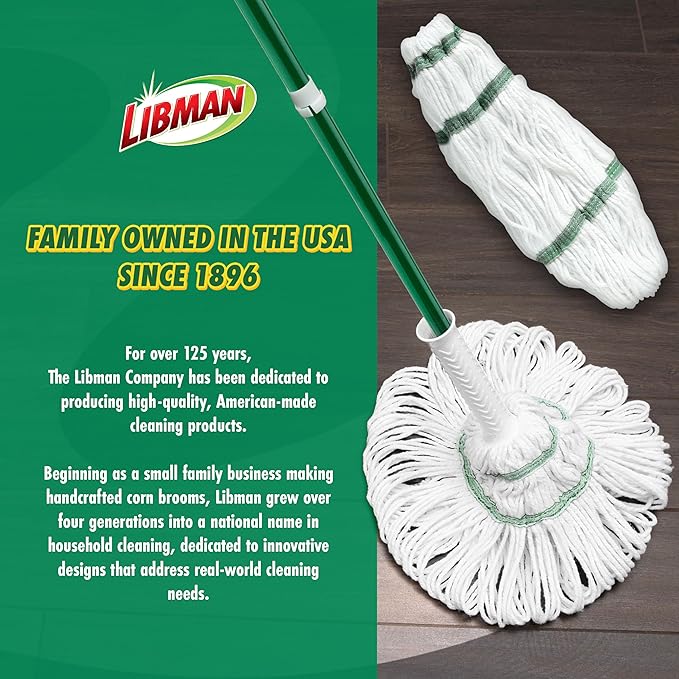 Libman Tornado Mop Refill Direct Replacement Head for Libman Self Wringing Twist Mop Cotton Machine Washable 3 Pack