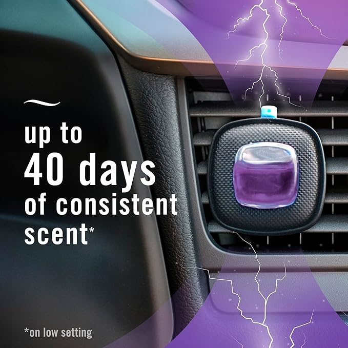 Febreze AUTO Air Freshener Odor-Fighting Automotive Vent Clip Midnight Storm Scent 8 Count