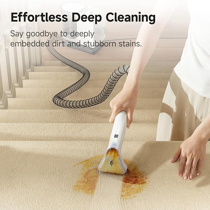 uwant Carpet Cleaner Machine 18Kpa Powerful Suction Portable Carpet Cleaner for Pet Stains with Cleaning Tools&ampSolution Self-Cleaning Upholstery Cleaner for Car Couch Rug Spot