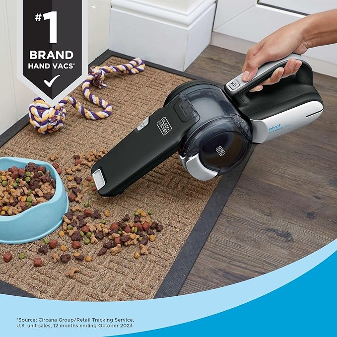BLACK+DECKER dust buster PIVOT VAC Handheld Vacuum Cordless Car Vacuum Portable Rechargeable Extendible Crevice Tool and 200 Degree Pivoting Nozzle Strong Suction Lightweight (BDH2000PL)