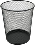 YBM Home Wire Steel Mesh Trash Can - 4.75-Gallon Waste Basket for Under Desk Office Home Bathroom Laundry Room - Round Open Top Metal Wastebasket Trashcan Black