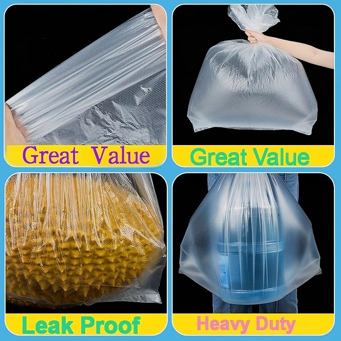 30-35 Gallon Heavy Duty Trash Bags - 100 Count Extra Thick &amp Leak-Proof Contractor Garbage Bags for Kitchen Outdoor Lawn Leaf Office Restaurant Commercial Use | 32x39 Inches (80x100cm)