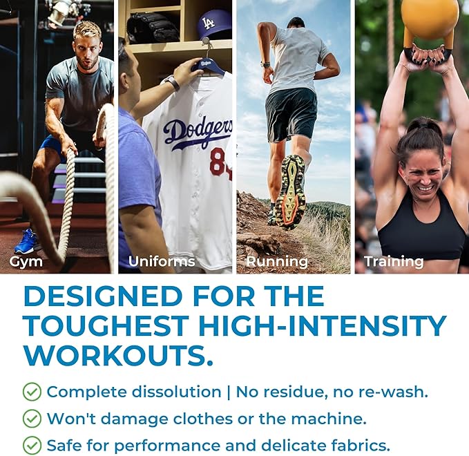SWEAT X Max Odor Defense Laundry Detergent Liquid - Natural Washing Detergent for Activewear &amp Gym Clothes - Laundry Detergent for Sensitive Skin - Concentrated Detergent 45 Loads (1 Bottle)