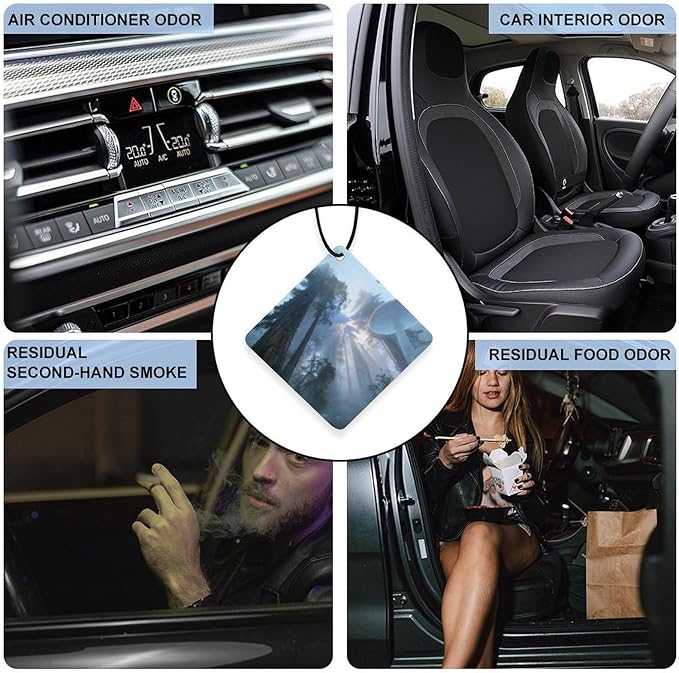 5PCS Car Air Freshener Hanging Personalized Double Sided Tropical Rainforest Car Fresheners Long Lasting New Cars Scents Cute Automotive Freshies for Closets Drawers (tea)