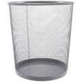 Metal Wastebasket Open Top Mesh Trash Can for Home Office Kitchen Bedroom Rust-Resistant Iron Mesh Bin with Wide Opening for Easy Garbage Disposal Medium Silver Round Recycling
