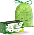 GREENWAY 13 Gallon Compostable Trash Bags Drawstring 50 Bags Heavy Duty Extra Thick 0.90 Mil Tall Kitchen Food Scrap Waste Bags US BPI and Europe OK Compost Home Certified