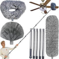 20+ Ft High Reach Ceiling Fan Duster &amp Cobweb &amp Corner Brush Duster with 3-14 ft Spliceable Pole Microfiber Feather Duster for Spider Web High Ceiling Blinds Furniture Cleaning Tool Kit