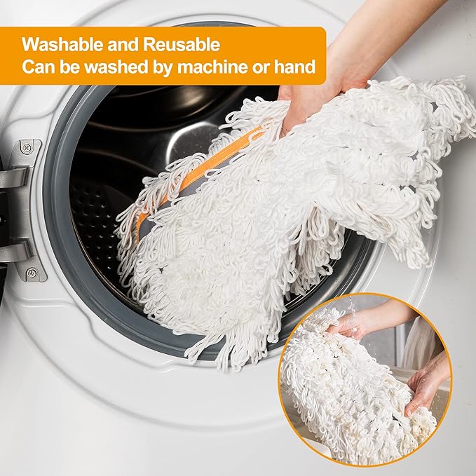 36 Commercial Dust Mops for Floor Cleaning Heavy Duty Floor Duster Mop with Long Handle Hotel Gym Household Cleaning Supplies for Hardwood Tiles Marble Floors (Grey)