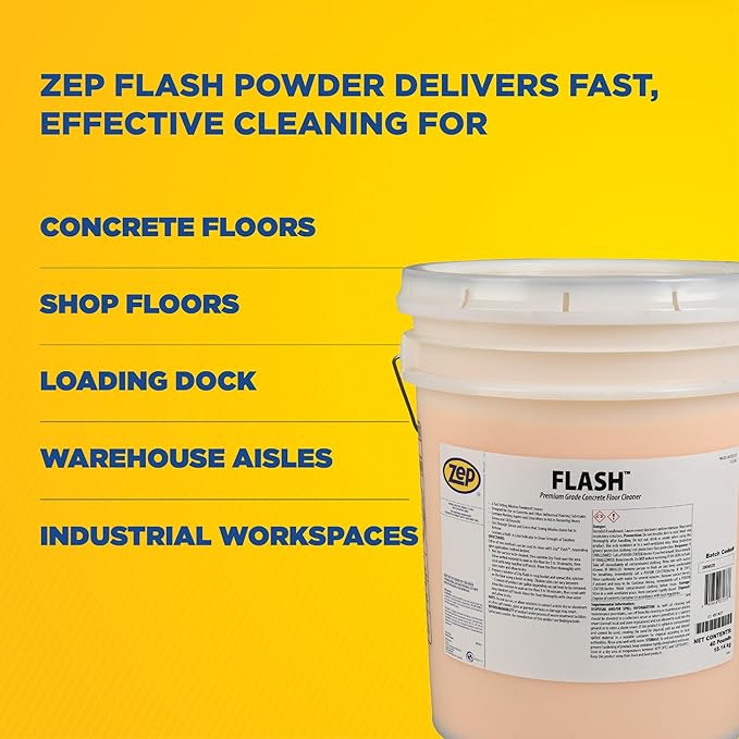 Zep Flash Powdered Concrete Floor Cleaner - 40lb (Case of 1) 72333 - Removes Dirt Grease and Grime (Business Customers Only)