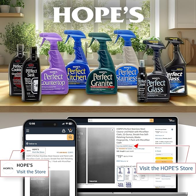 HOPE'S Perfect Kitchen Cleaner Spray - 32 Oz No-Residue All Purpose Cleaning Spray - Multisurface Degreaser for Counters Stoves Microwaves and More - Pet and Home Safe - Pack of 2