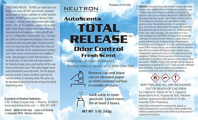 AutoScents Total Release - Fresh - 5-oz Aerosol Can