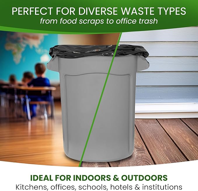 Betta 40-45 Gallon Black High-Density Trash Bags 200 Count Box (40x48-inch) Commercial Medium-Duty Garbage Can Liners