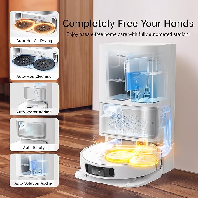 dreame L10s Ultra Robot Vacuum and Mop Combo Auto Mop Cleaning and Drying Self-Refilling and Self-Emptying Base for 60 Days of Cleaning 5300Pa Suction and AI Navigation Compatible with Alexa