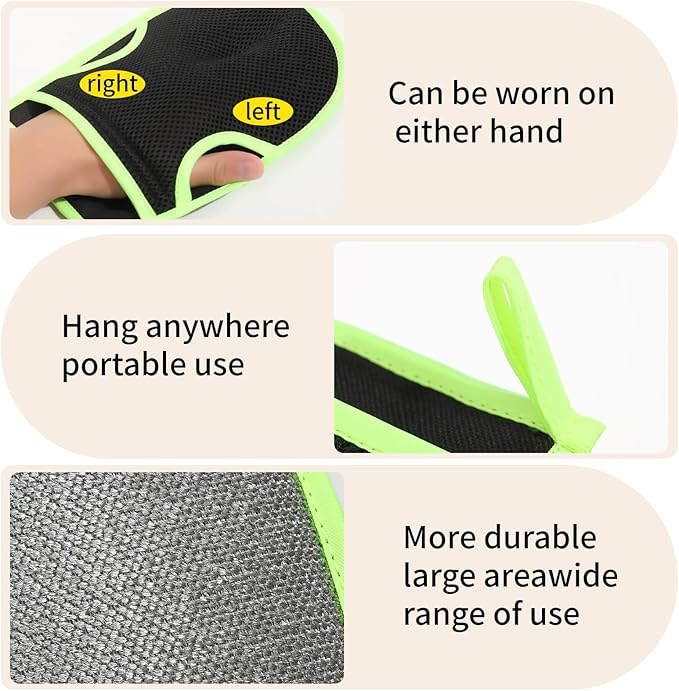 YS&ampJJFZ 2 Pcs Pet Hair Remover Gloves for Cats &amp DogsNewly Upgraded Reusable Electrostatic Pet Hair Gloves Pet Hair Remover Tool for Clothing Couch Carpet Car Seat