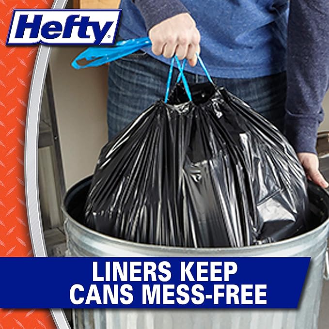 Hefty Strong Large Trash Bags 33 Gallon 48 Count (Pack of 3) 144 Total