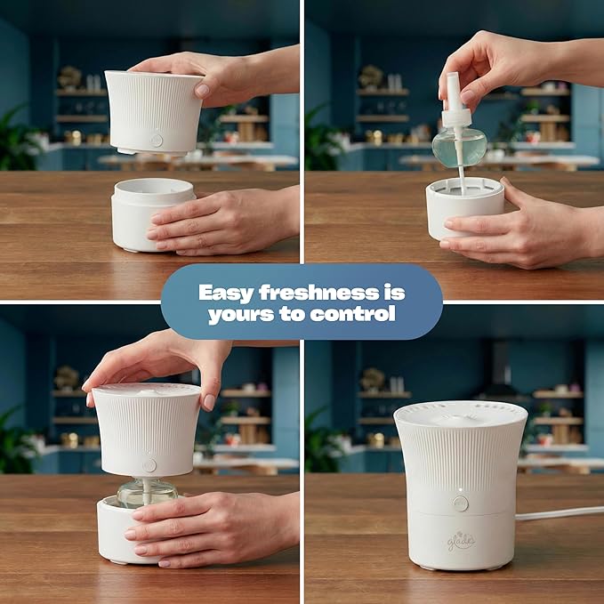 Glade Scent Flow PlugIns Air Freshener Clean Linen 1 Device + 4 Refills 2.61 fl oz