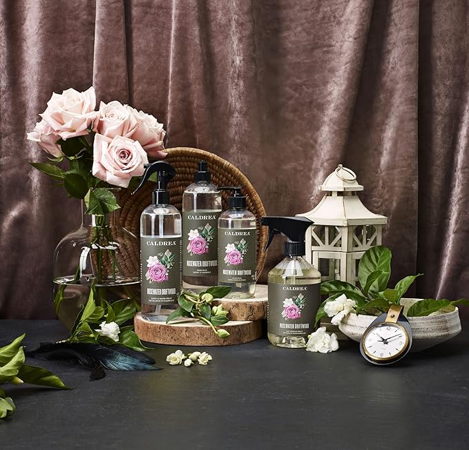 Caldrea Linen and Room Spray Air Freshener Made with Essential Oils Plant-Derived and Other Thoughtfully Chosen Ingredients Rosewater Driftwood 16 oz 2 Pack