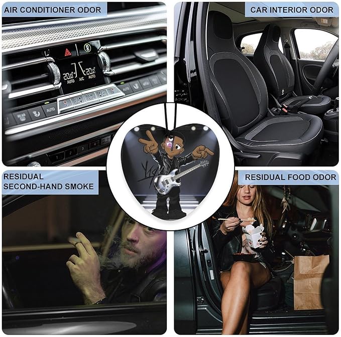 5PCS Car Air Freshener Hanging Personalized Double Sided Stage Rocker Car Fresheners Long Lasting New Cars Scents Cute Automotive Freshies for Closets Drawers (tea)