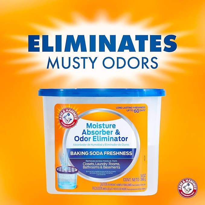 Arm &amp Hammer Fragrance Free Refillable Moisture Absorber and Odor Eliminator 14 oz. Tub