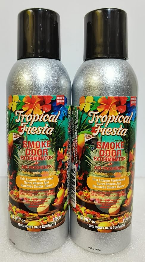 Smoke Odor Exterminator 198 gm/ 7 oz Large Spray Tropical Fiesta 7oz Can 2 Pack. Assorted