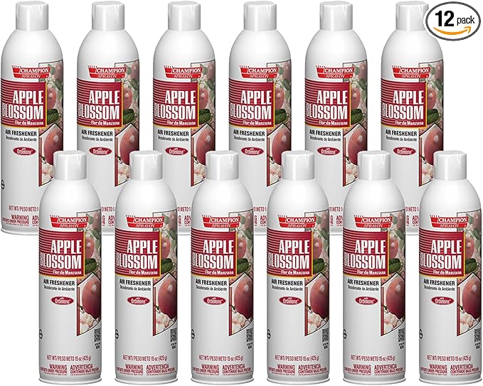 Champion Sprayon Water-Based Air Freshener Spray 14 oz Odor Control Room Freshener Apple Blossom (Case of 12)