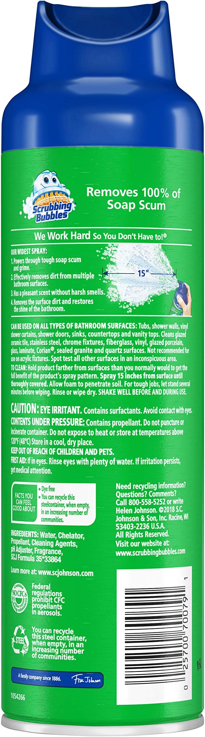 Scrubbing Bubbles Mega Shower Foamer and Disinfectant Aerosol Rainshower 20 oz(Pack of 8)