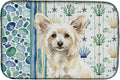 Caroline's Treasures Powderpuff Chinese Crested Coastal Sea Glass Dish Drying Mat Absorbent Dish Drying Mat Pad for Kitchen Counter Dish Drainer Mat for Countertop 14 x 21 Multicolor