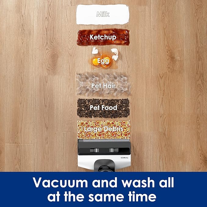 Tineco Floor ONE S5 PRO 2 Cordless Wet Dry Vacuum Smart Hardwood Floor Cleaner Machine One-Step Cleaning Mop for Sticky Messes and Pet Hair LCD Display APP Voice Guide with Ultra Mode