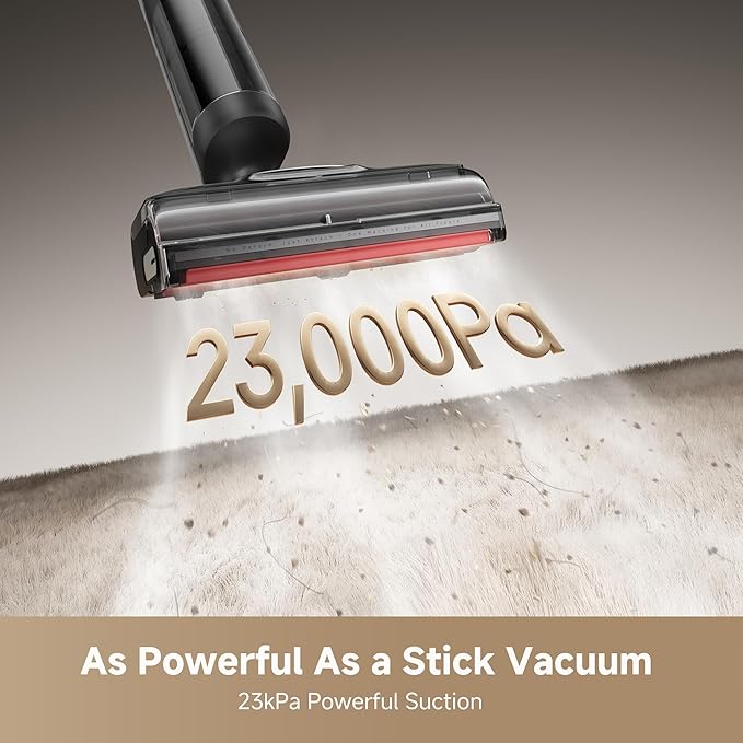 DREAME H15 Pro CarpetFlex Cordless Vacuum Mop Wet Dry Vacuum Cleaner with Dual Brushes for Hard Floors &amp Carpet Tangle-Free Hair-Cutting 23kPa Suction 180° Lie-Flat Floor Washer 194°F Fast Dr