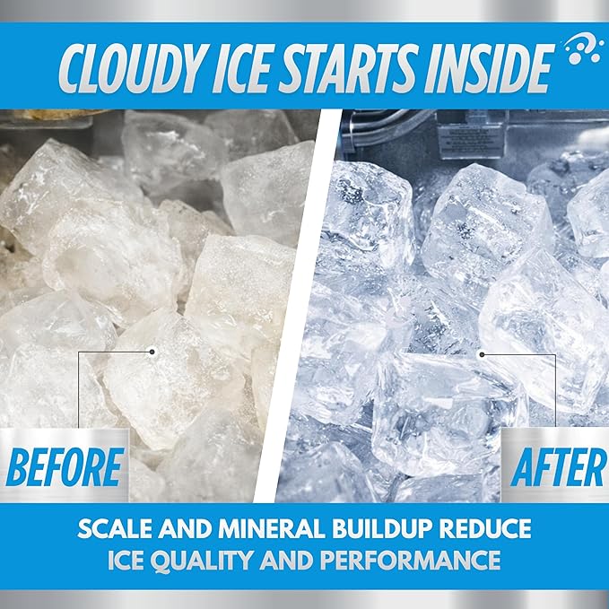 Oh Yuk Ice Machine Cleaner Descaler – Scale &amp Buildup Remover Nickel-Safe Ice Maker Cleaning Solution Compatible with GE nugget Igloo &amp All Standalone Ice Makers. For A Fresh Ice Machine